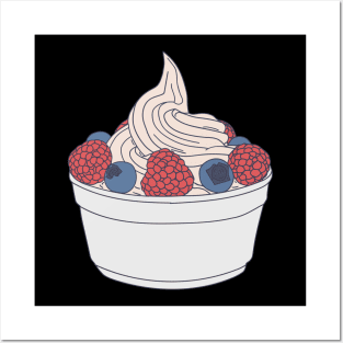 Frozen Yogurt - Berry Topped Vanilla Fro Yo Posters and Art